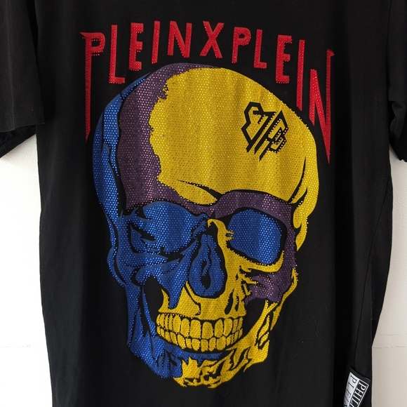 Philipp Plein Men's Limited Edition Rhinestones+ Skull Tees In Size L - Picture 2 of 10